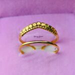 Beaded Ring stainless steel gold tone close view