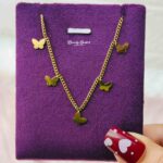 butterfly charm necklace stainless steel gold tone trendy design