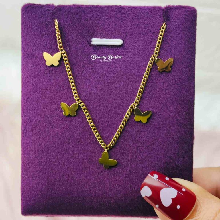 butterfly charm necklace stainless steel gold tone trendy design