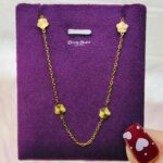 double layer coin necklace stainless steel gold tone minimalist design