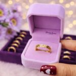 Greek Ring stainless steel gold tone full view