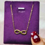 infinity pendant necklace stainless steel gold tone chain elegant