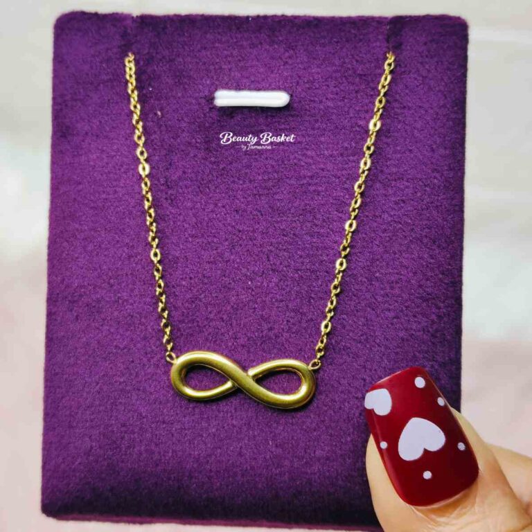 infinity pendant necklace stainless steel gold tone chain elegant