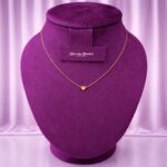 gold tone small heart pendant chain necklace full view