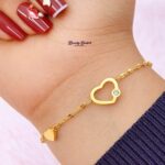 Open Heart Stone Bracelet gold stainless steel with stone elegant bracelet bd