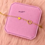 gold heart bracelet with crystal minimalist bracelet women bangladesh