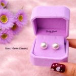 pearl stud earrings 10mm stainless steel full view