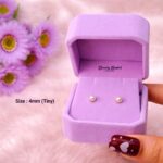 pearl stud earrings 4mm stainless steel full view