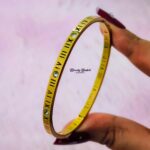 roman number design bangle stainless steel gold tone close view