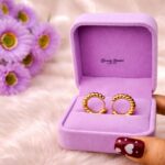 twisted rope hoop earrings stainless steel gold tone full view