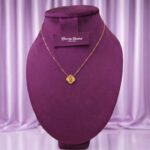 gold tone clover necklace stylish full view