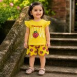 Girls Strawberry Print Top & Shorts Set - Image 2