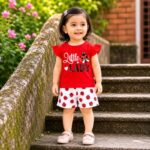Girls Ladybug Print Top & Shorts Set - Image 2