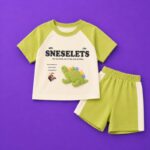 boys dinosaur cotton t shirt shorts set