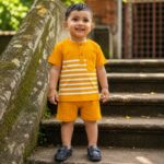Classic boys casual wear with striped pocket design