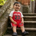 Stylish sporty boys casual wear with number print design