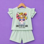 girls lively little girl top shorts set mint green kids outfit
