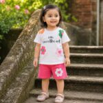 Girls Sweetheart Print Top & Shorts Set - Image 2
